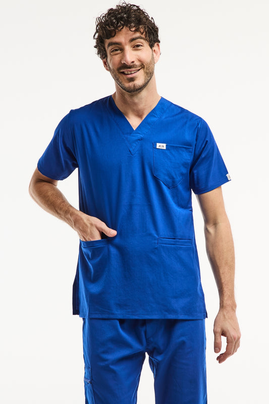 Tunique médicale - Bleu royal, Slimfit- Homme