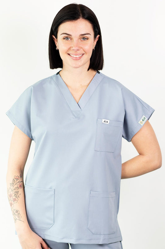 Tunique médicale - Bleu dragée, Confort - Femme