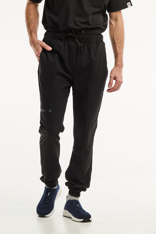 Pantalon médical noir, Slimfit - Homme