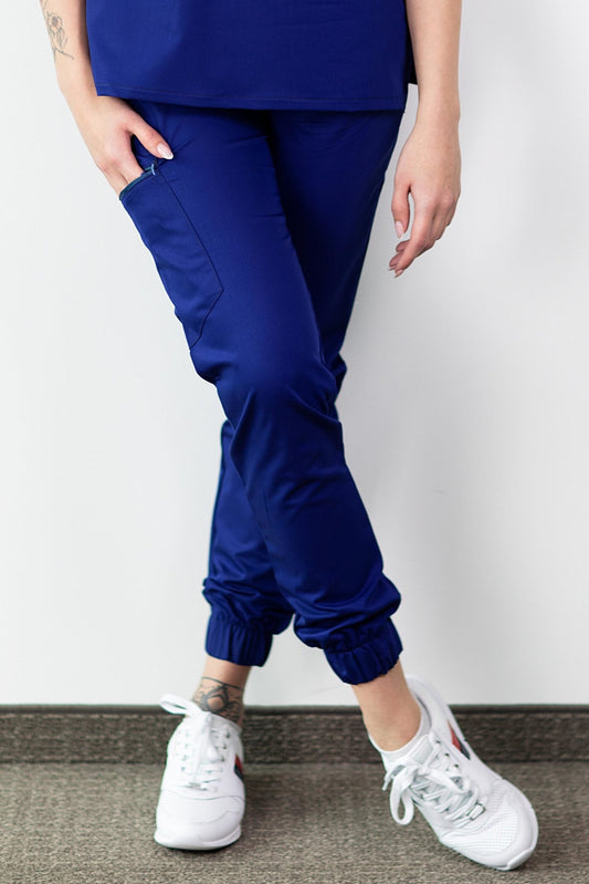 Slimfit – Pantalon médical – Bleu royal – Femme
