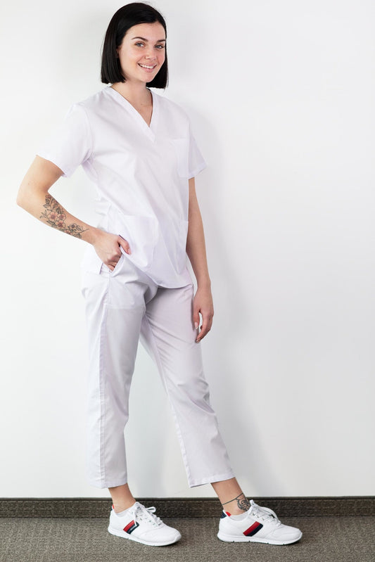 Basicfit - Tenue de bloc opératoire - Unisexe - Blanc