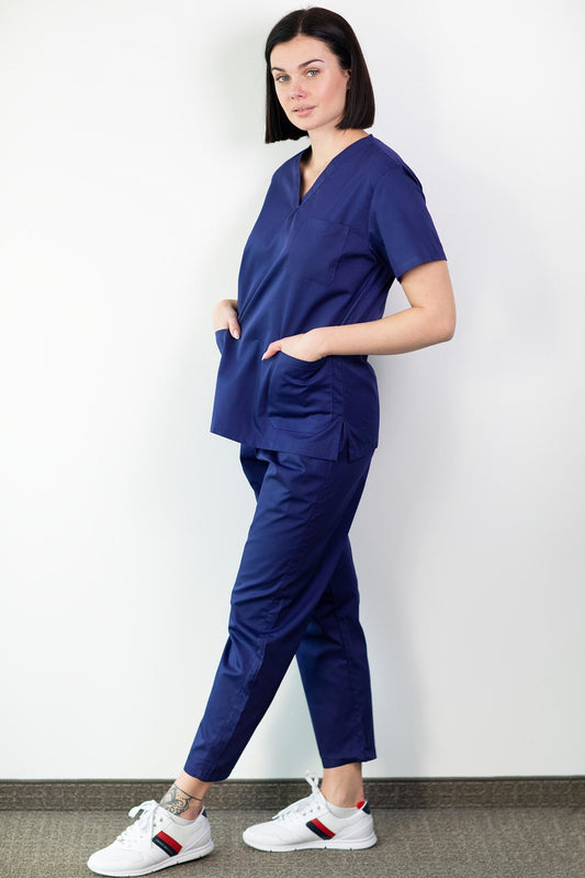 Basicfit - Tenue de bloc opératoire - Unisexe - Bleu Marine