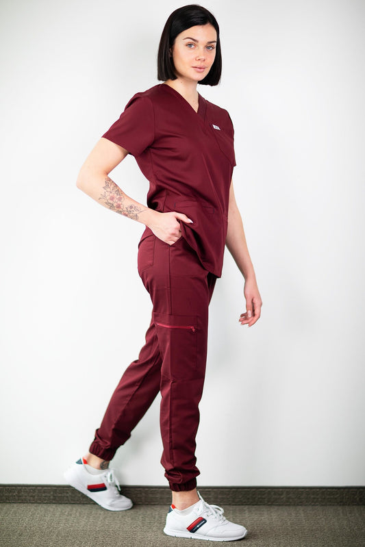 Slimfit – Tunique médicale – Bordeaux – Femme