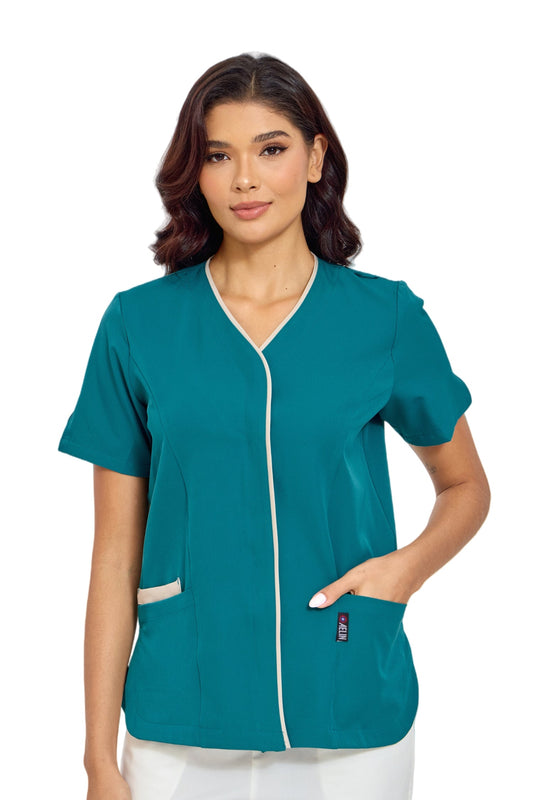 Blouse Médicale Femme Serena – Vert turquoise – Stretch & Ultra Douce