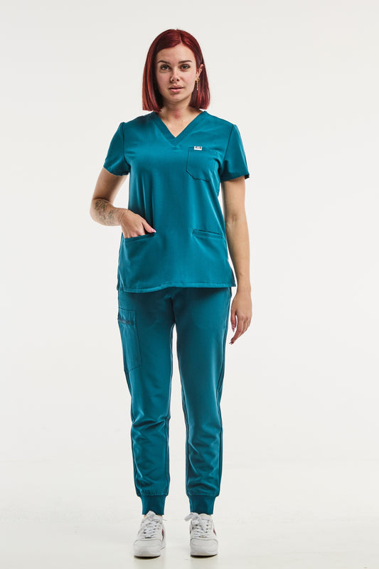 Paris – Tenue Médicale Stretch – Femme – Vert Turquoise