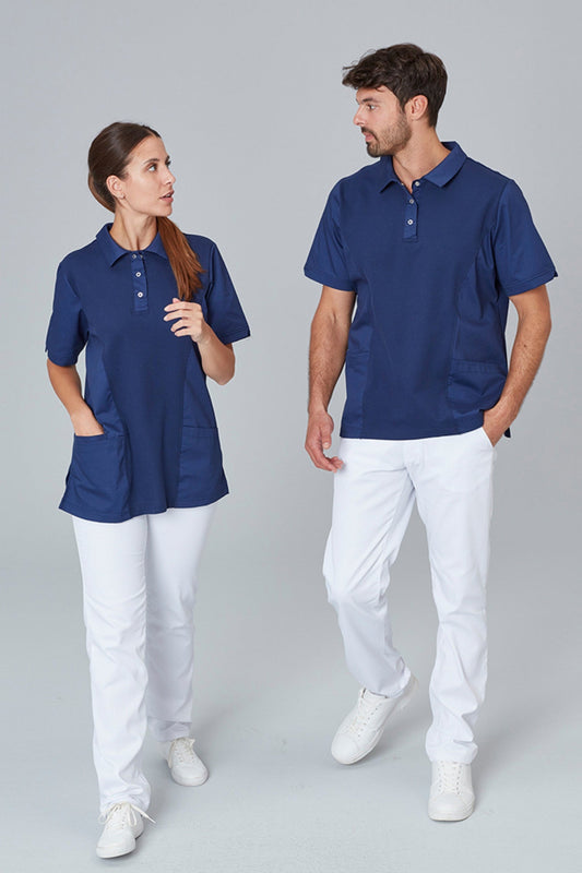 Polo-Tunique Unisex bleu marine