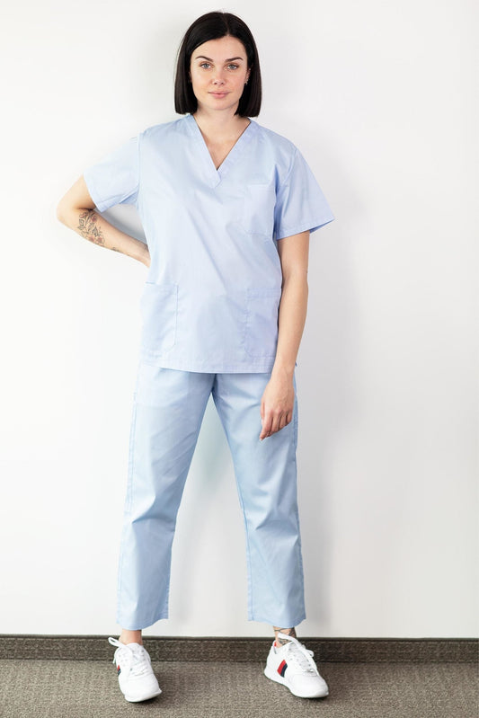 Basicfit - Tenue de bloc opératoire - Unisexe - Bleu ciel