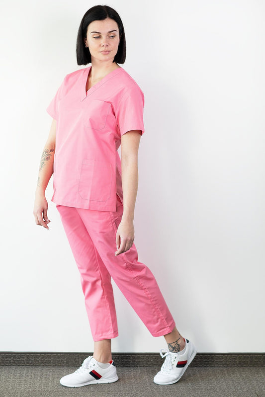 Basicfit - Tenue de bloc opératoire - Unisexe - Rose