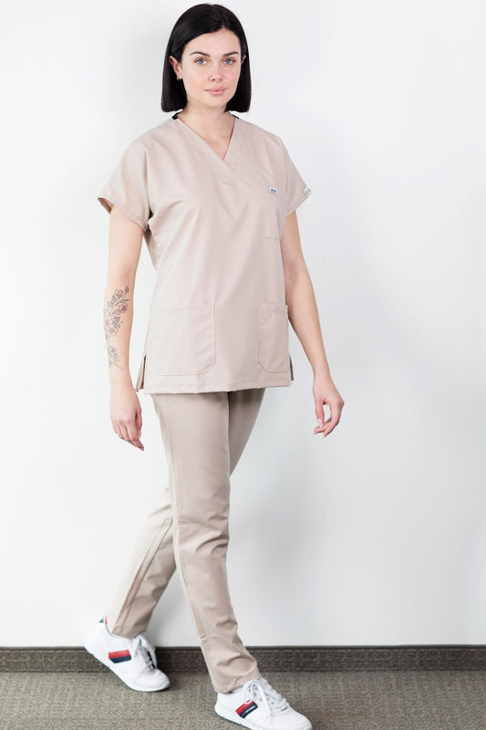 Blouse médicale - Beige, Confort - Femme