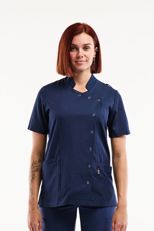 Blouse Médicale Femme Aurelia – Stretch & Ultra Douce - Bleu marine