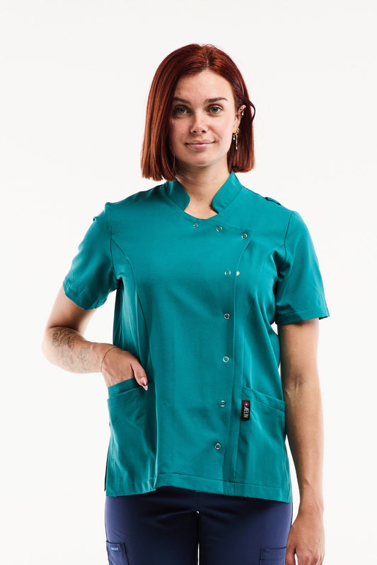 Blouse Médicale Femme Aurelia – Stretch & Ultra Douce - Bleu turquoise