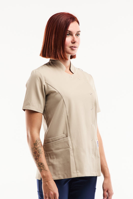 Blouse Médicale Femme Aurelia – Stretch & Ultra Douce - Sable
