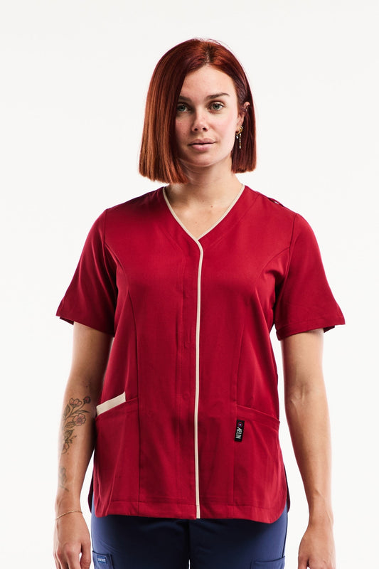 Blouse Médicale Femme Serena – Stretch & Ultra Douce - Bordeaux