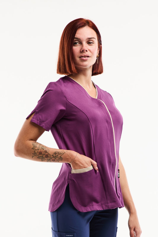 Blouse Médicale Femme Serena – Stretch & Ultra Douce - Violet