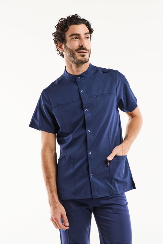 Blouse Médicale Homme Noah – Stretch & Ultra Douce - Bleu marine