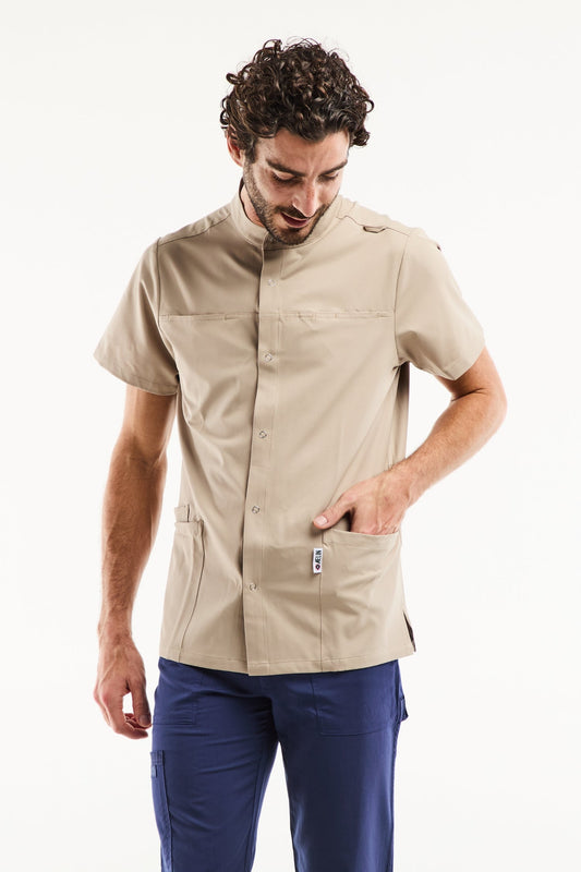 Blouse Médicale Homme Noah – Stretch & Ultra Douce - Sable