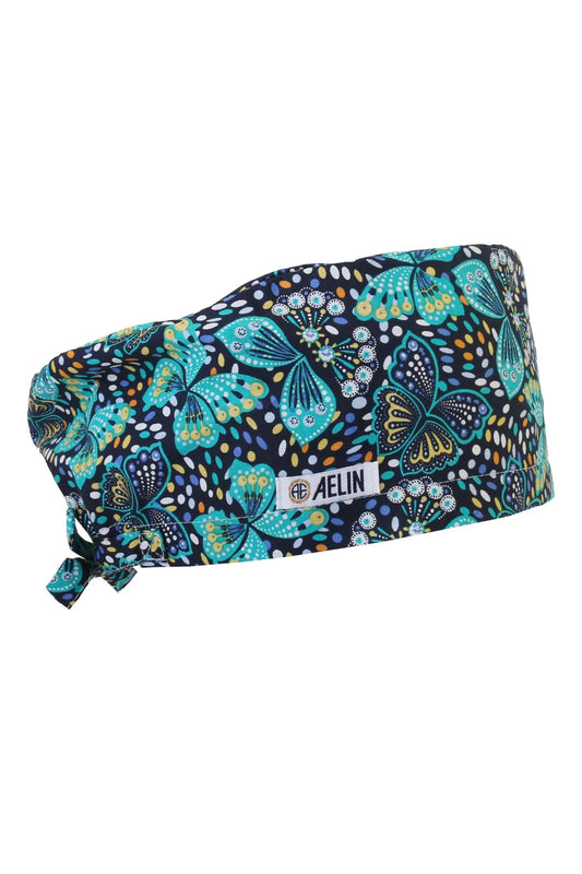 Calot chirurgien – Bleu marine imprimé papillons – Couvrant