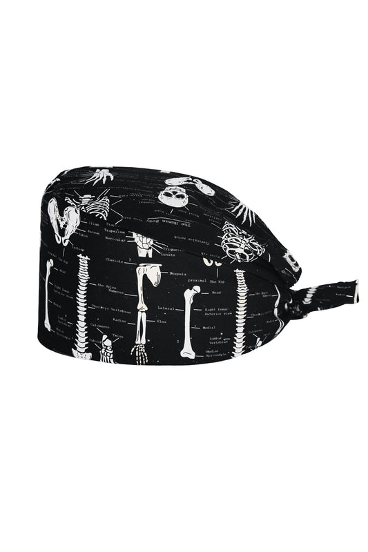 Calot de bloc tissu à motifs – Noir à motif Squelette anatomique