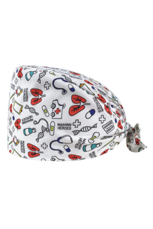 Calot de bloc – Blanc à motifs médicaux