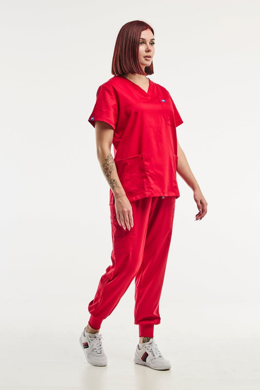 EMMA jogger – Tenue médicale – Femme – Rouge