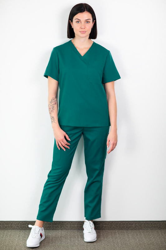 Medfit - Ensemble médical Blouse et Pantalon - Unisexe - Vert