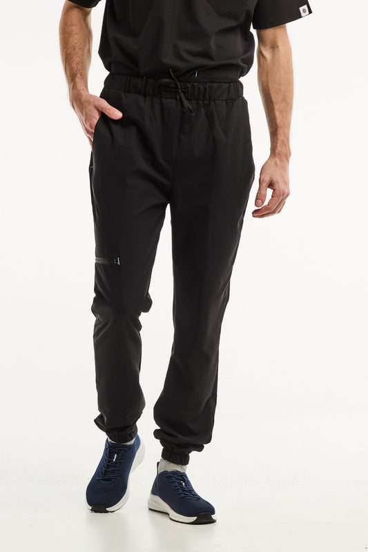 Pantalon médical noir, Slimfit - Homme