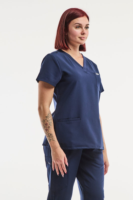 Paris - Tunique Médicale Stretch - Femme - Bleu Marine