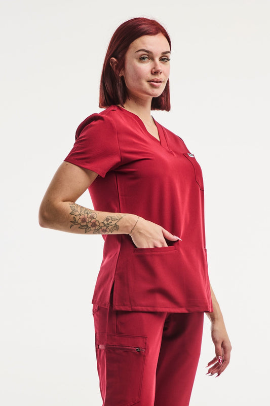 Paris - Tunique Médicale Stretch - Femme - Rouge