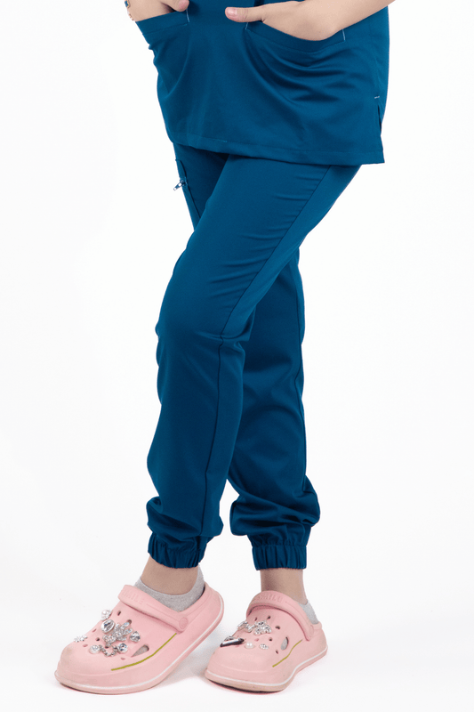 Slimfit – Pantalon médical – Bleu turquoise
