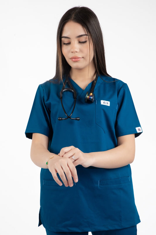 Slimfit – Tunique médicale – Bleu turquoise