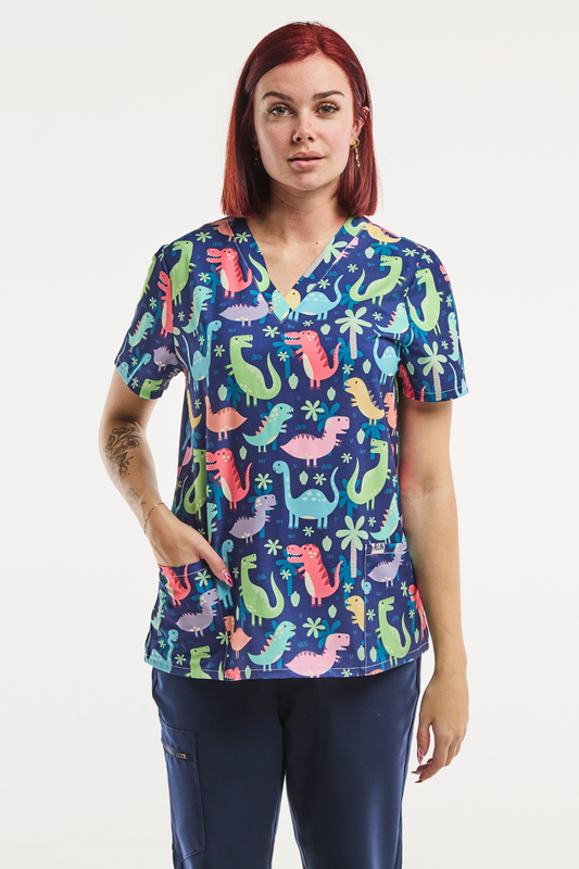 Tunique Médicale Stretch - Femme -  Dino Pop