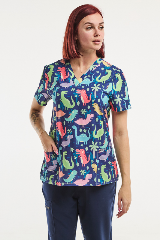 Tunique Médicale Stretch - Femme -  Dino Pop
