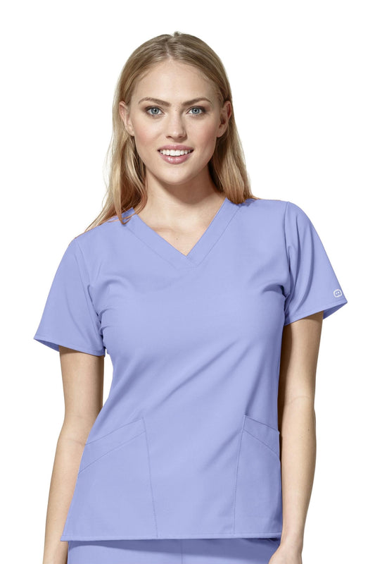 W123 - Blouse médicale - Bleu ciel - Femme