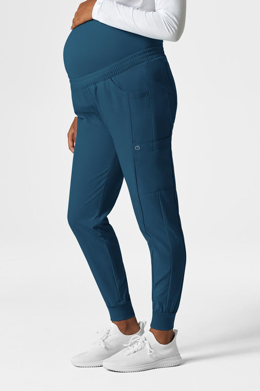 W123 - Pantalon médical femme maternité - Bleu Caraïbes